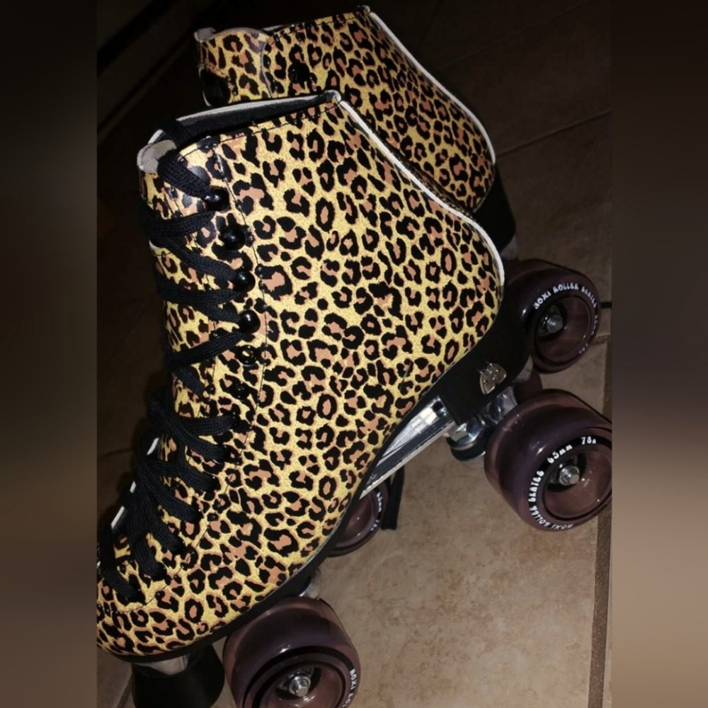 Moxi Leopard Roller Skates (Women Size 9/Men Size 8)